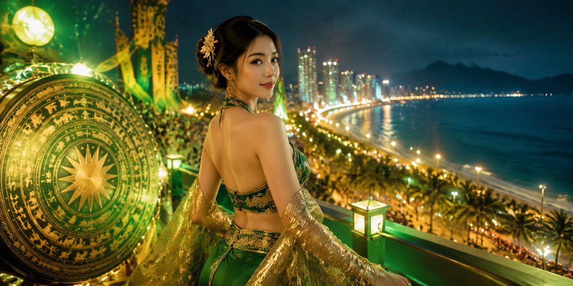 Người dùng tại Nha Trang tra cứu mã voucher casino trực tuyến trên bãi biển buổi chiều